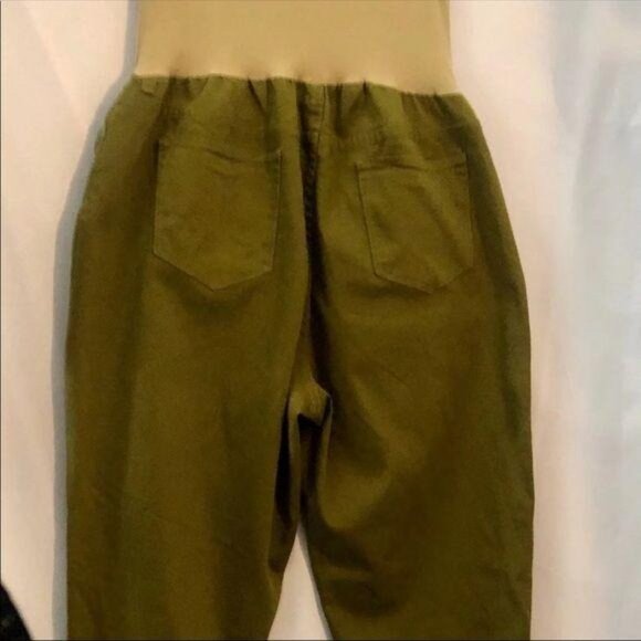 Maternity Pants Straight Legs Belly Band Dark green Pants Size 2XL - Picture 3 of 14